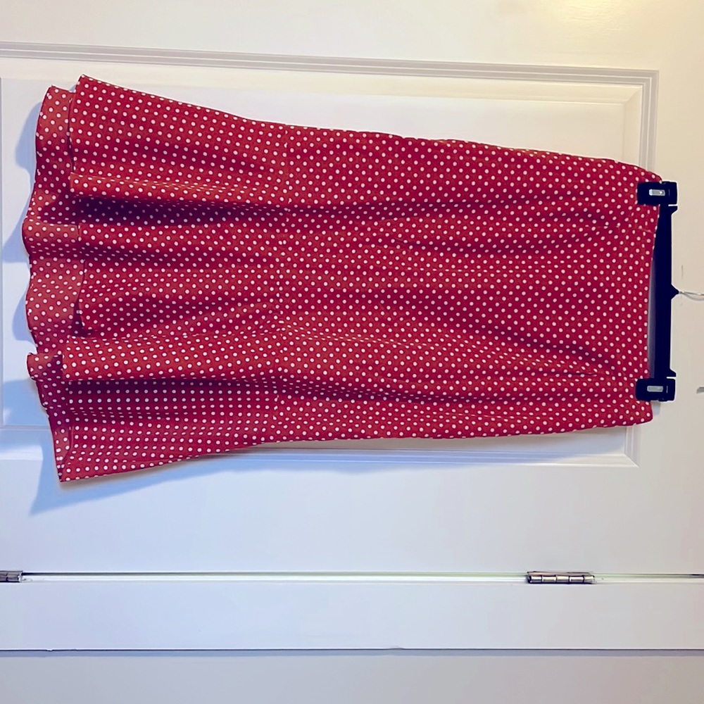 Polka Dot Midi Skirt with Peplum Bottom
